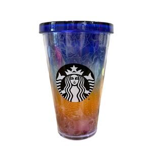 Starbucks 16 oz Tumbler Cactus Flower Ombre Rainbow Pride Grande Ice Coffee Cup